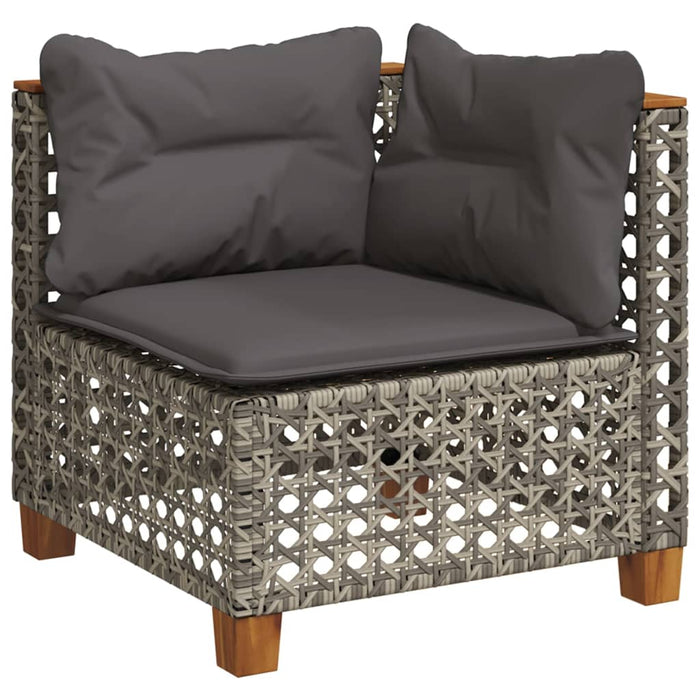 Set Divani da Giardino 11 pz con Cuscini in Polyrattan Grigio 3262041