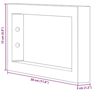 Reggimensole per Lavabo 2 pz Bianche Rettangolari in Acciaio 4007262