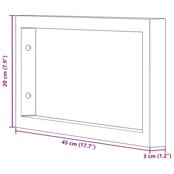 Reggimensole per Lavabo 2 pz Bianche Rettangolari in Acciaio 4007265