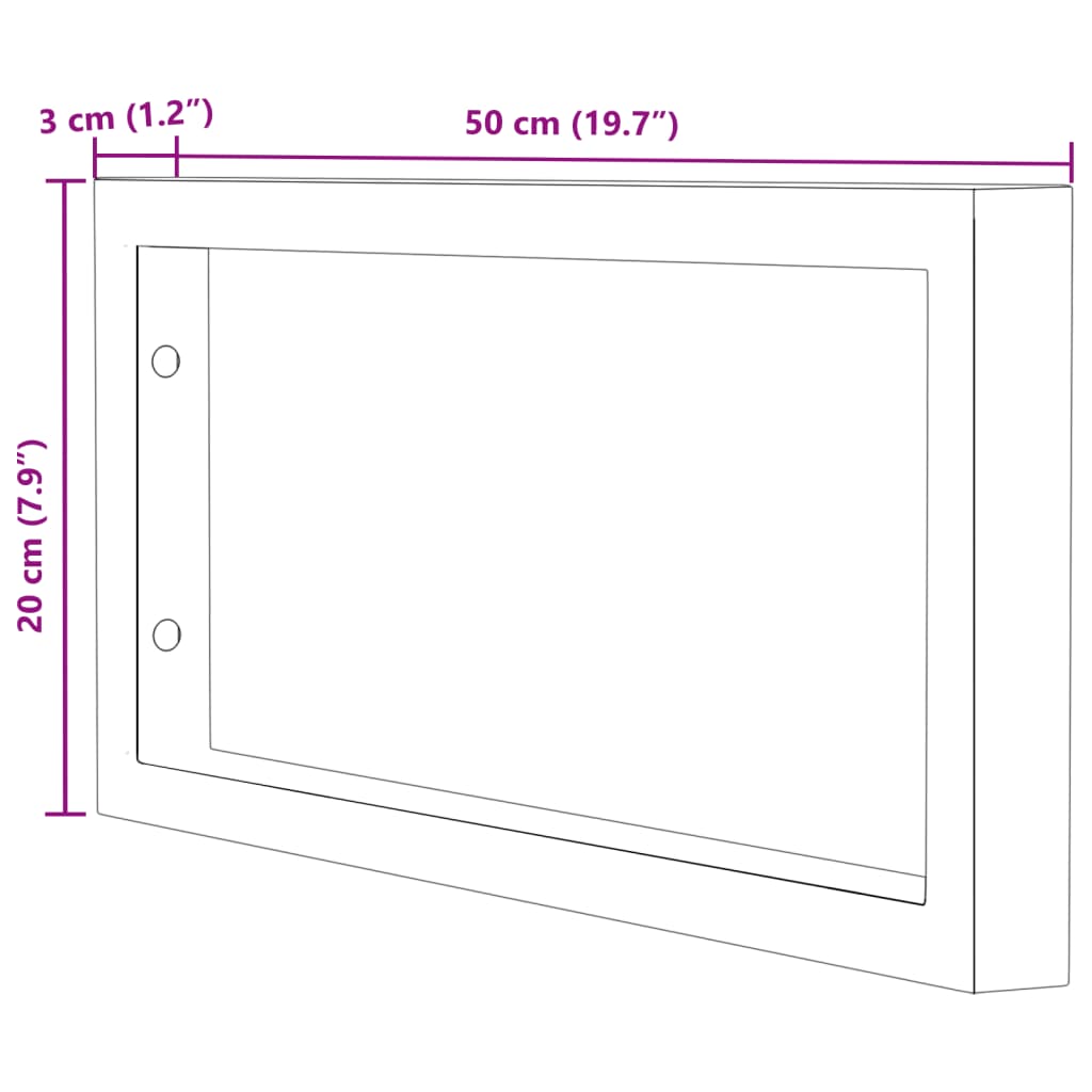 Reggimensole per Lavabo 2 pz Bianche Rettangolari in Acciaio 4007266