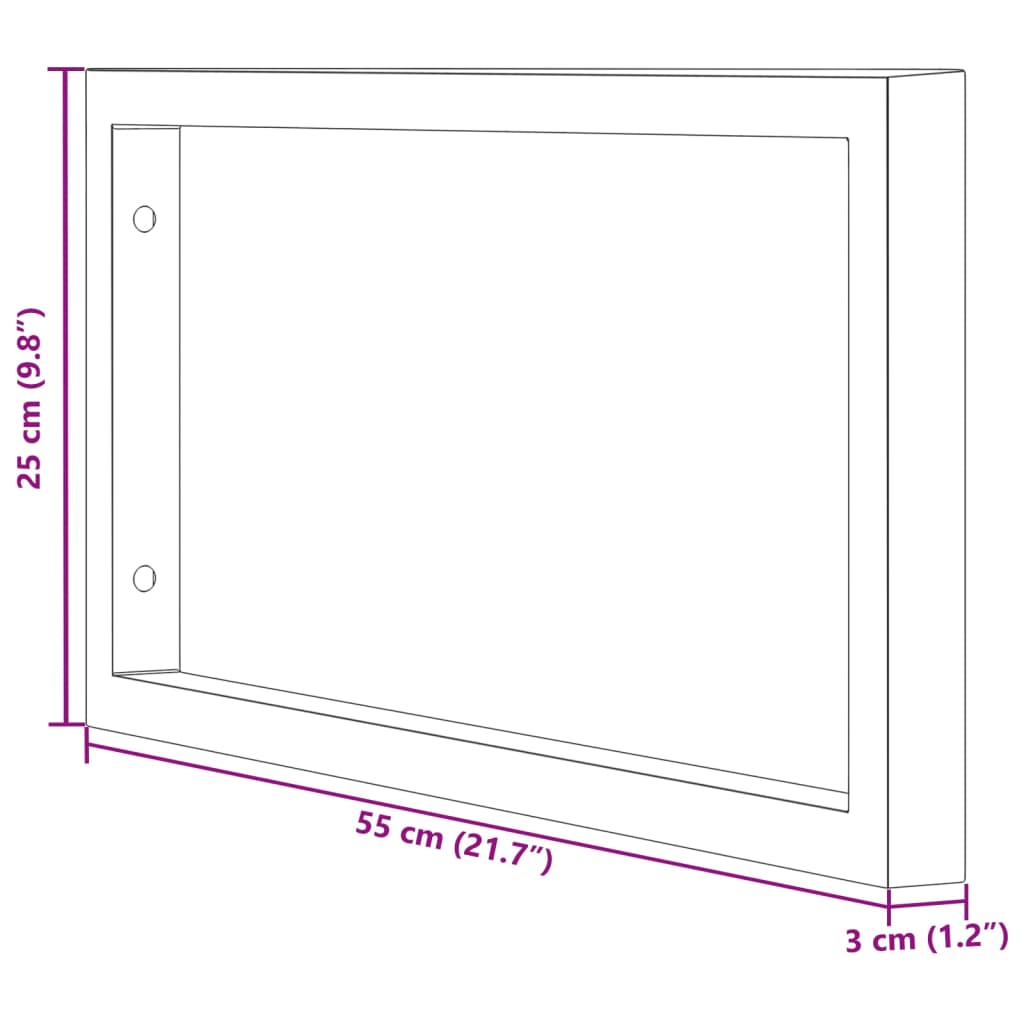 Reggimensole per Lavabo 2 pz Bianche Rettangolari in Acciaio 4007267