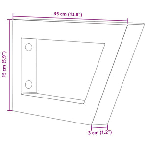 Reggimensole per Lavabo 2 pz Bianche Trapezio in Acciaio 4007277