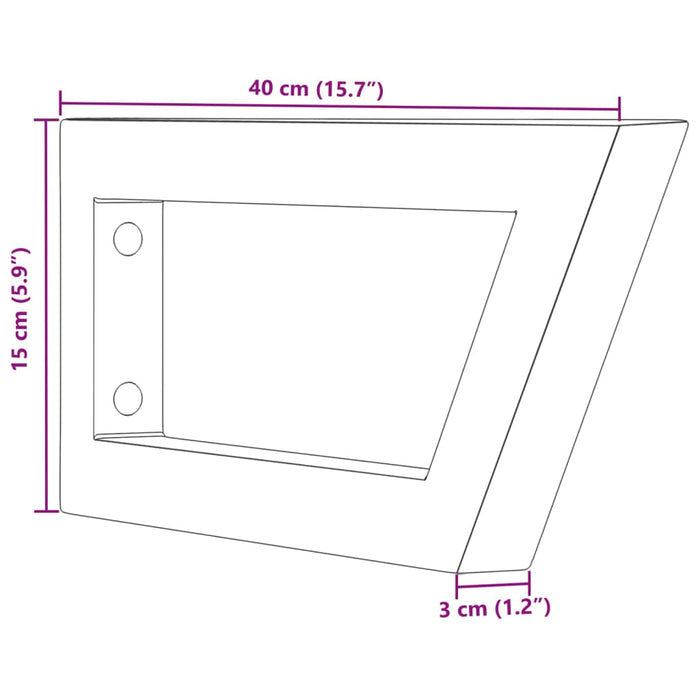 Reggimensole per Lavabo 2 pz Bianche Trapezio in Acciaio 4007278