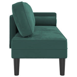 Chaise Longue con Cuscini Verde Scuro in Velluto 4007573