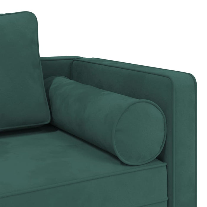 Chaise Longue con Cuscini Verde Scuro in Velluto 4007573