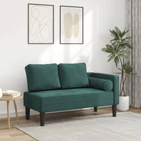 Chaise Longue con Cuscini Verde Scuro in Velluto 4007573