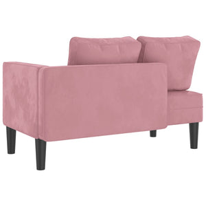 Chaise Lounge con Cuscini Rosa in Velluto 4007574