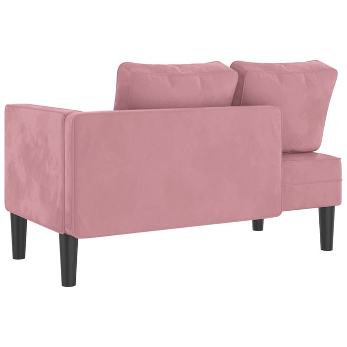 Chaise Lounge con Cuscini Rosa in Velluto 4007574