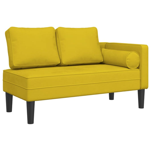 Chaise Longue con Cuscini Giallo in Velluto 4007577