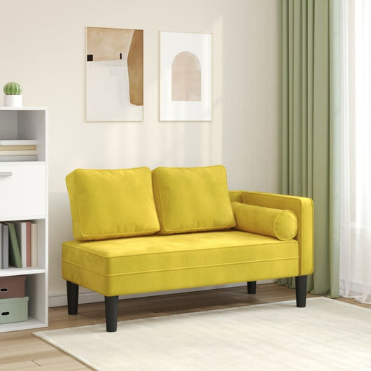 Chaise Longue con Cuscini Giallo in Velluto 4007577