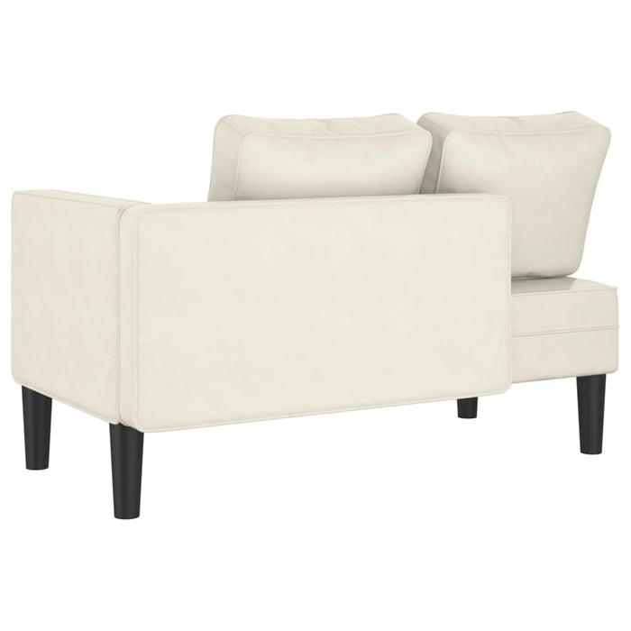 Chaise Longue con Cuscini Crema in Velluto 4007578