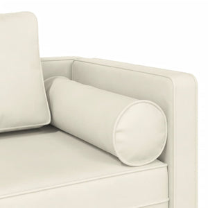 Chaise Longue con Cuscini Crema in Velluto 4007578