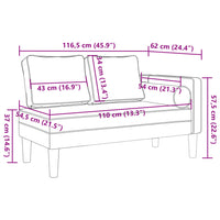 Chaise Longue con Cuscini Crema in Velluto 4007578