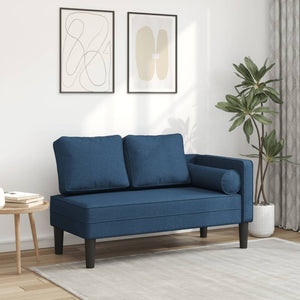 Chaise Longue con Cuscini Blu in Tessuto 4007585