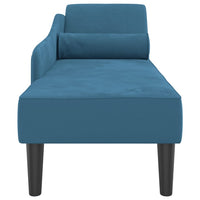 Chaise Longue con Cuscini Blu in Velluto 4007587