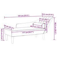 Chaise Longue con Cuscini Grigio Scuro in Velluto 4007589