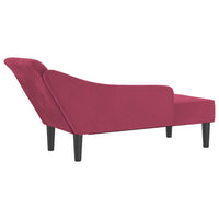 Chaise Lounge con Cuscini Rosso Vino in Velluto 4007592