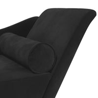 Chaise Lounge con Cuscini Nero in Velluto 4007593