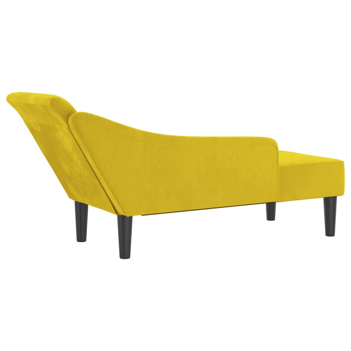 Chaise Longue con Cuscini Giallo in Velluto 4007594