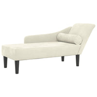 Chaise Longue con Cuscini Crema in Velluto 4007595