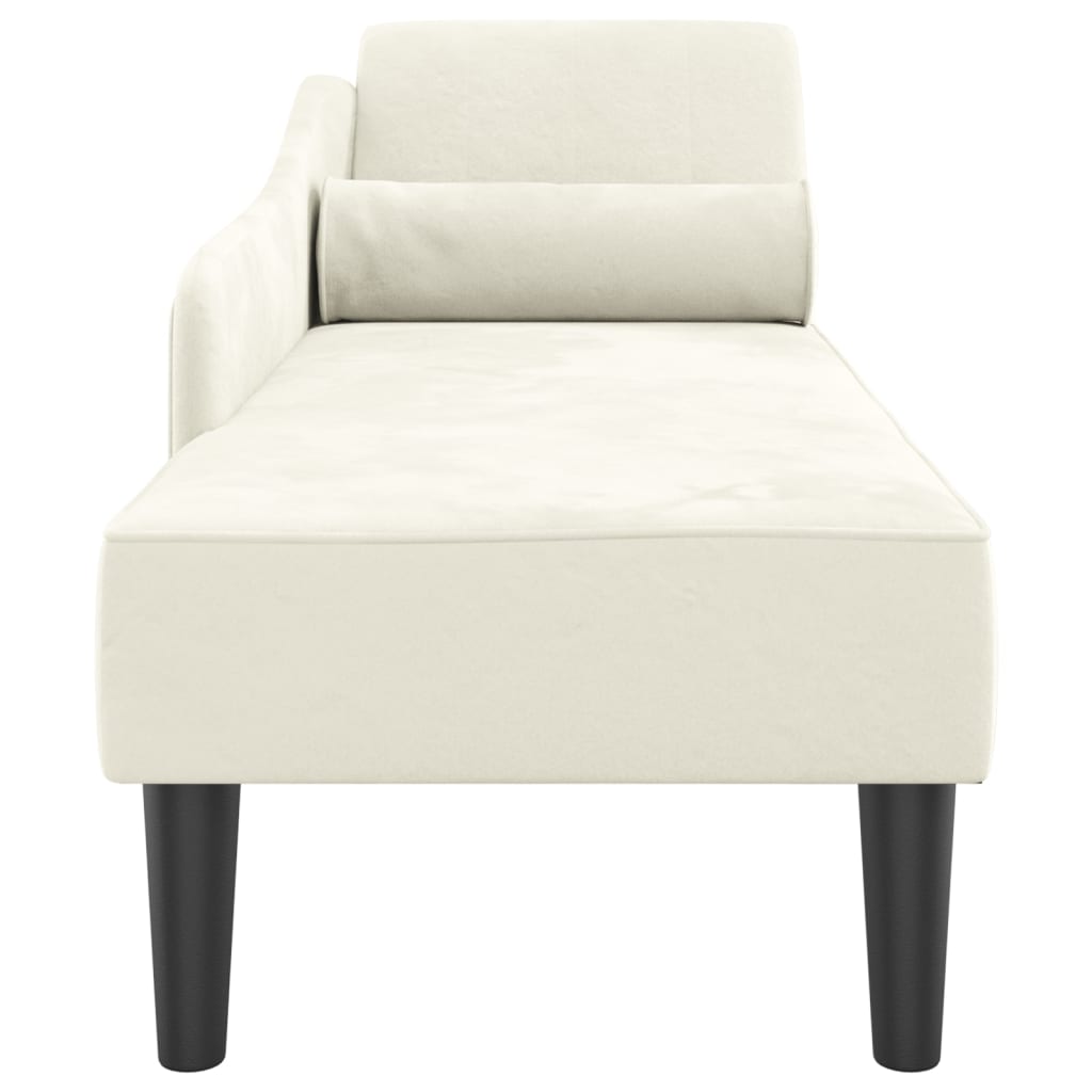 Chaise Longue con Cuscini Crema in Velluto 4007595