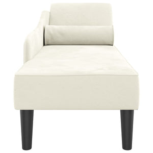 Chaise Longue con Cuscini Crema in Velluto 4007595