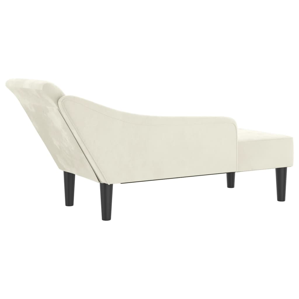 Chaise Longue con Cuscini Crema in Velluto 4007595