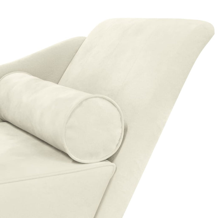 Chaise Longue con Cuscini Crema in Velluto 4007595