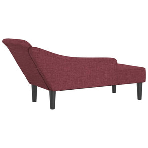 Chaise Lounge con Cuscini Rosso Vino in Tessuto 4007599