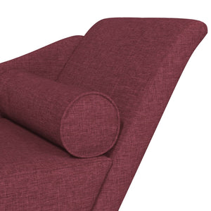 Chaise Lounge con Cuscini Rosso Vino in Tessuto 4007599