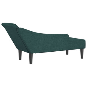 Chaise Longue con Cuscini Verde Scuro in Tessuto 4007600