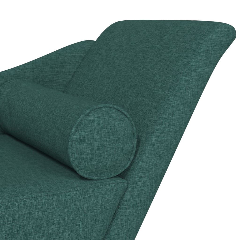 Chaise Longue con Cuscini Verde Scuro in Tessuto 4007600