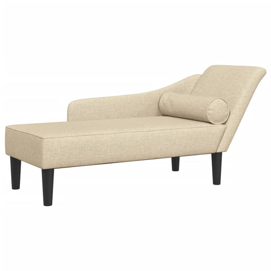 Chaise Longue con Cuscini Crema in Tessuto 4007602