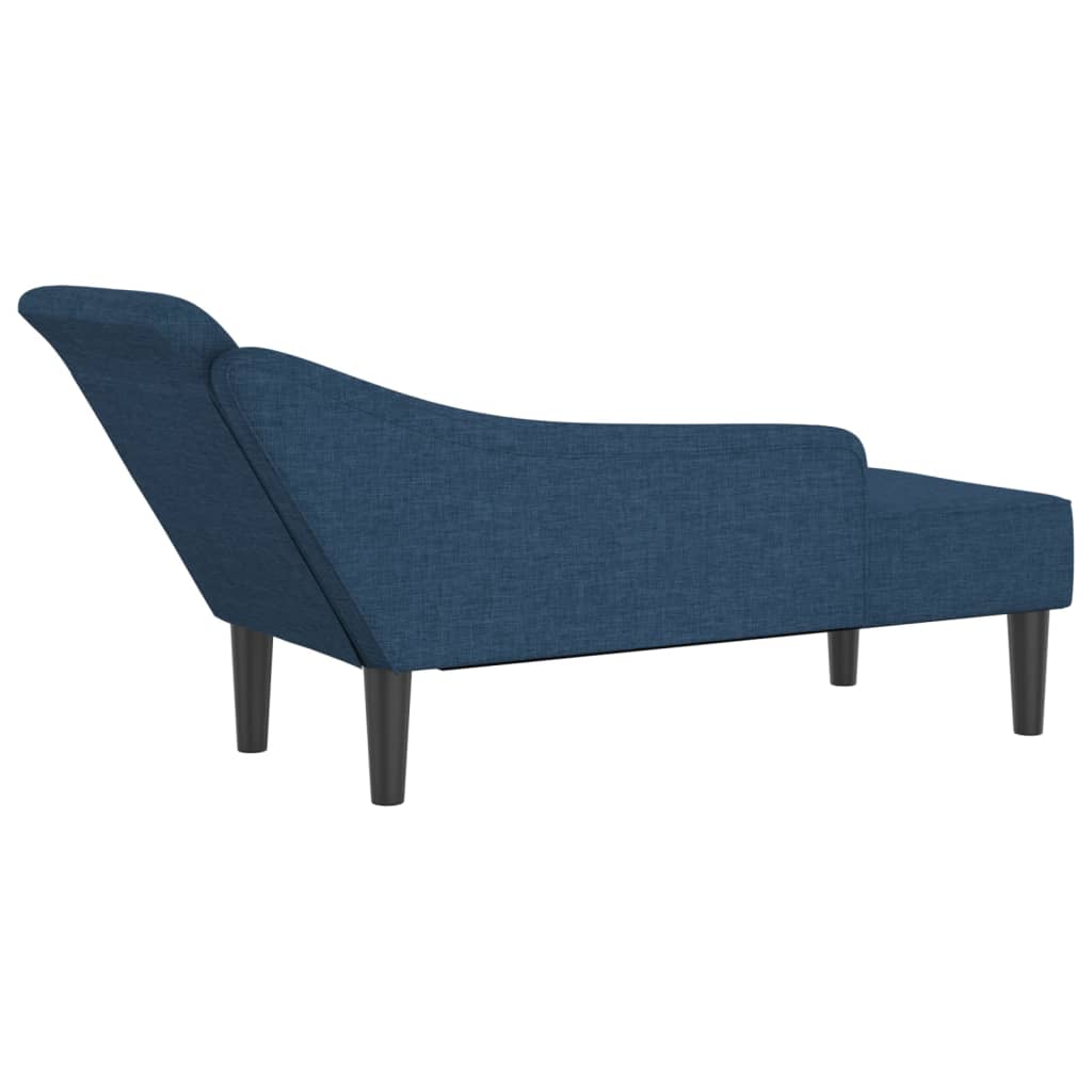 Chaise Longue con Cuscini Blu in Tessuto 4007603