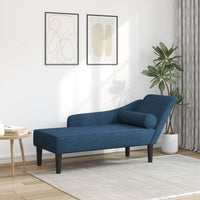 Chaise Longue con Cuscini Blu in Tessuto 4007603