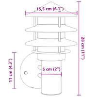 Applique da Esterno 2 pz Nere in Acciaio Inossidabile 4006233