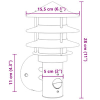 Applique da Esterno con Sensore Nera in Acciaio Inossidabile 4006234