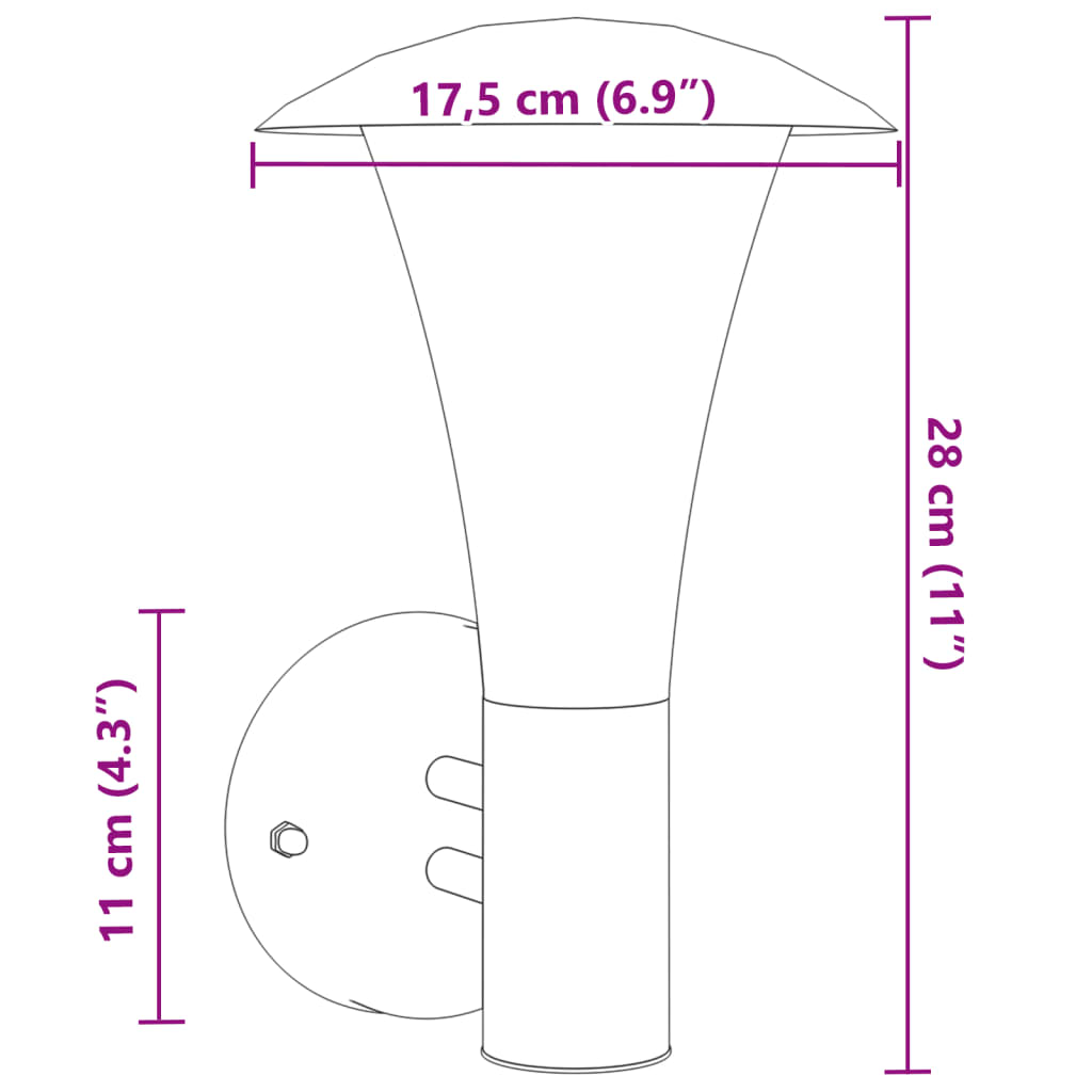 Applique da Esterno Nera in Acciaio Inossidabile 4006240