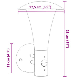 Applique da Esterno con Sensore Nera in Acciaio Inossidabile 4006242