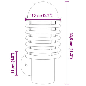 Applique da Esterno 2 pz Nere in Acciaio Inossidabile 4006253