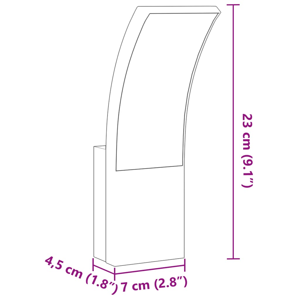 Applique per Esterni con LED 2 pz Bianche Alluminio Pressofuso 4006265