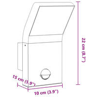 Applique con LED e Sensore Nera in Alluminio Pressofuso 4006270