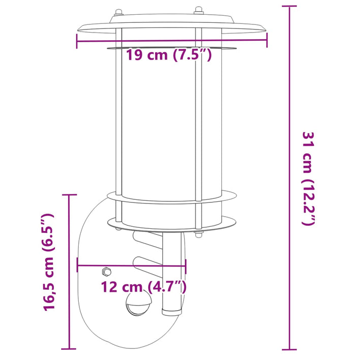 Applique per Esterno con Sensore 2 pz Nere in Acciaio Inox 4006291