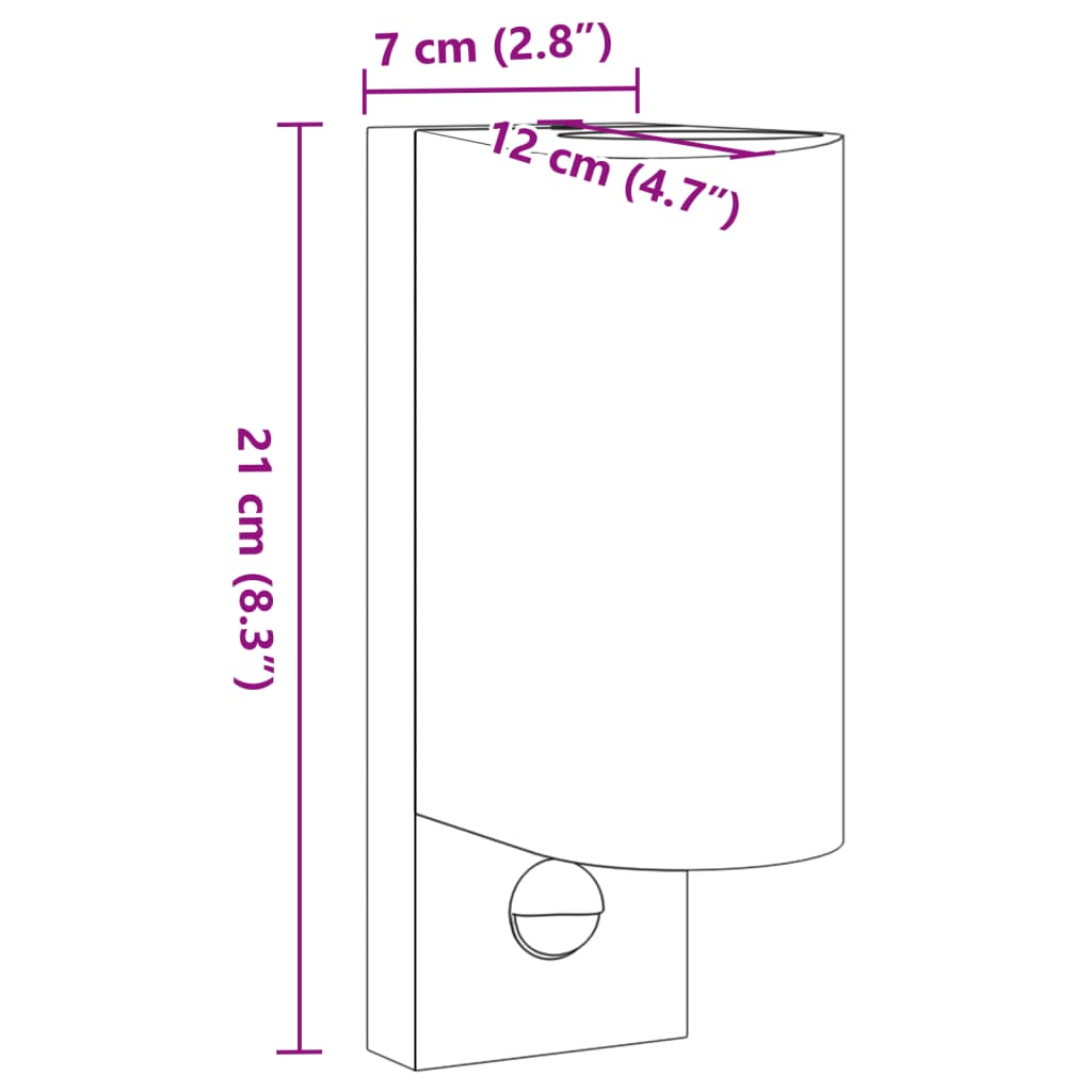 Applique con Sensore 2 pz Nere in Alluminio Pressofuso 4006317