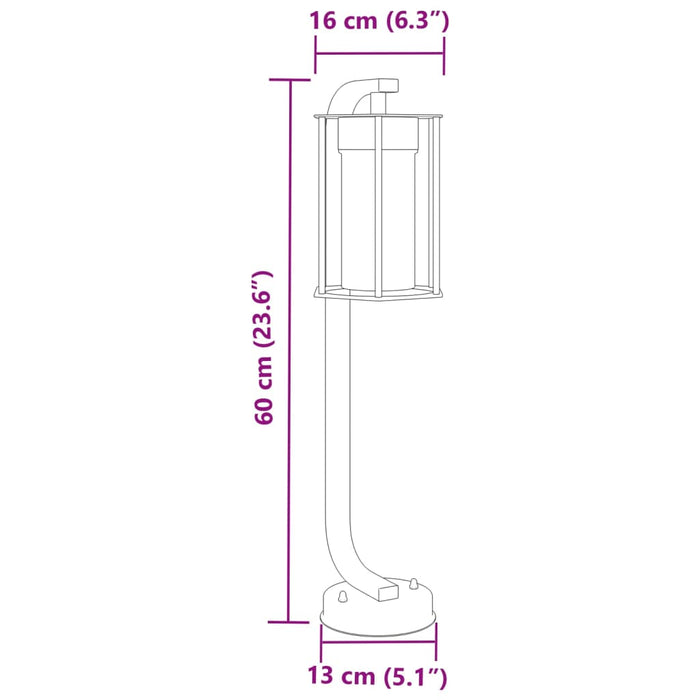 Lampade da Terra per Esterni 3 pz Nere 60 cm in Acciaio Inox 4006346