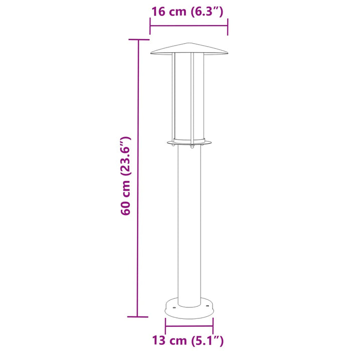 Lampade da Terra per Esterni 3 pz Nere 60 cm in Acciaio Inox 4006354