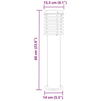 Lampada da Terra per Esterni Argento 60 cm in Acciaio Inox 4006357