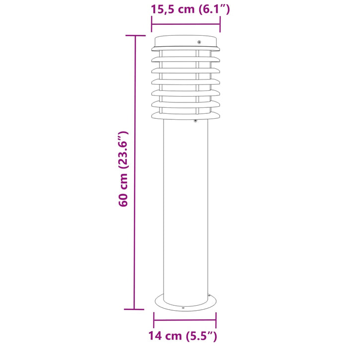 Lampade da Terra per Esterni 3 pz Nere 60 cm in Acciaio Inox 4006358