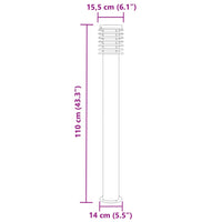 Lampade da Terra per Esterni 3 pz Argento 110cm in Acciaio Inox 4006360