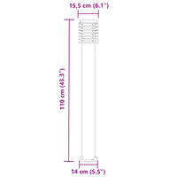 Lampada da Terra per Esterni Argento 110 cm in Acciaio Inox 4006363